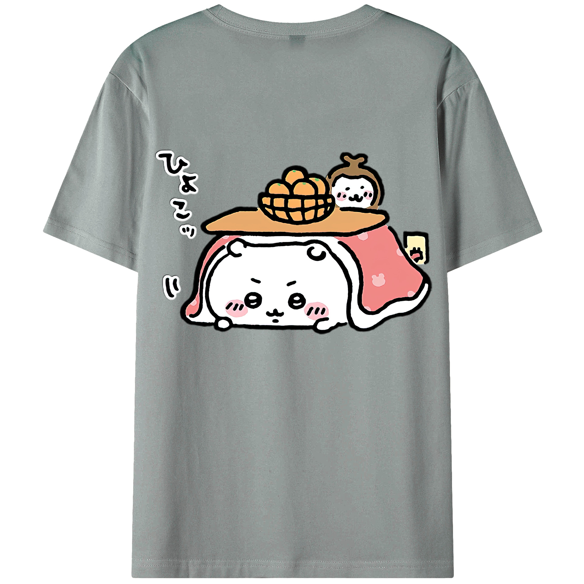 （画像用） ちいかわ ちいかわ Chii-kawa chiikawa 綿100％ メンズ半袖Tシャツ（バックプリント） 通気性